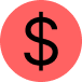 Red Dollar Icon
